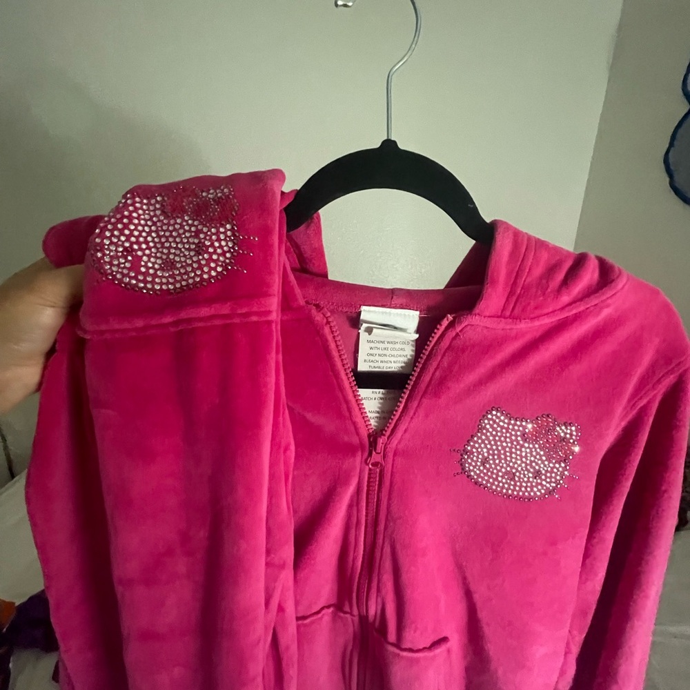 Pink Velour hello kitty matching set
